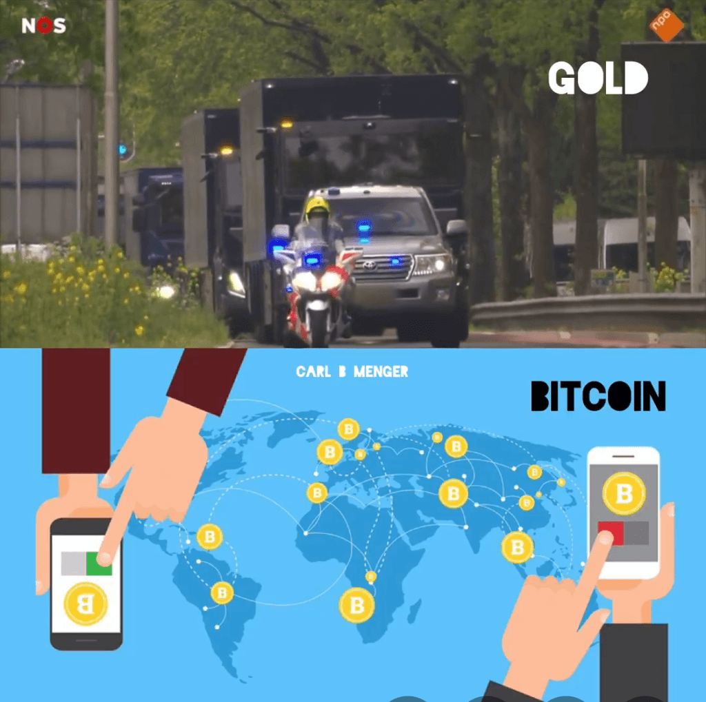 Gold vs Bitcoin transaction