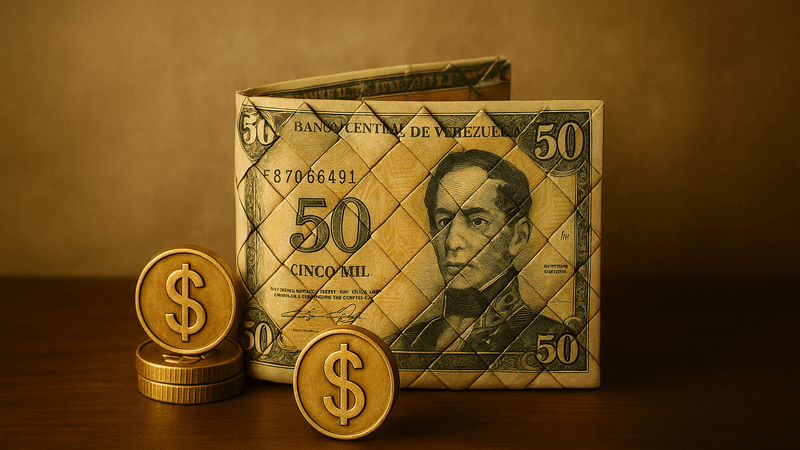 Wallet made of bank notes